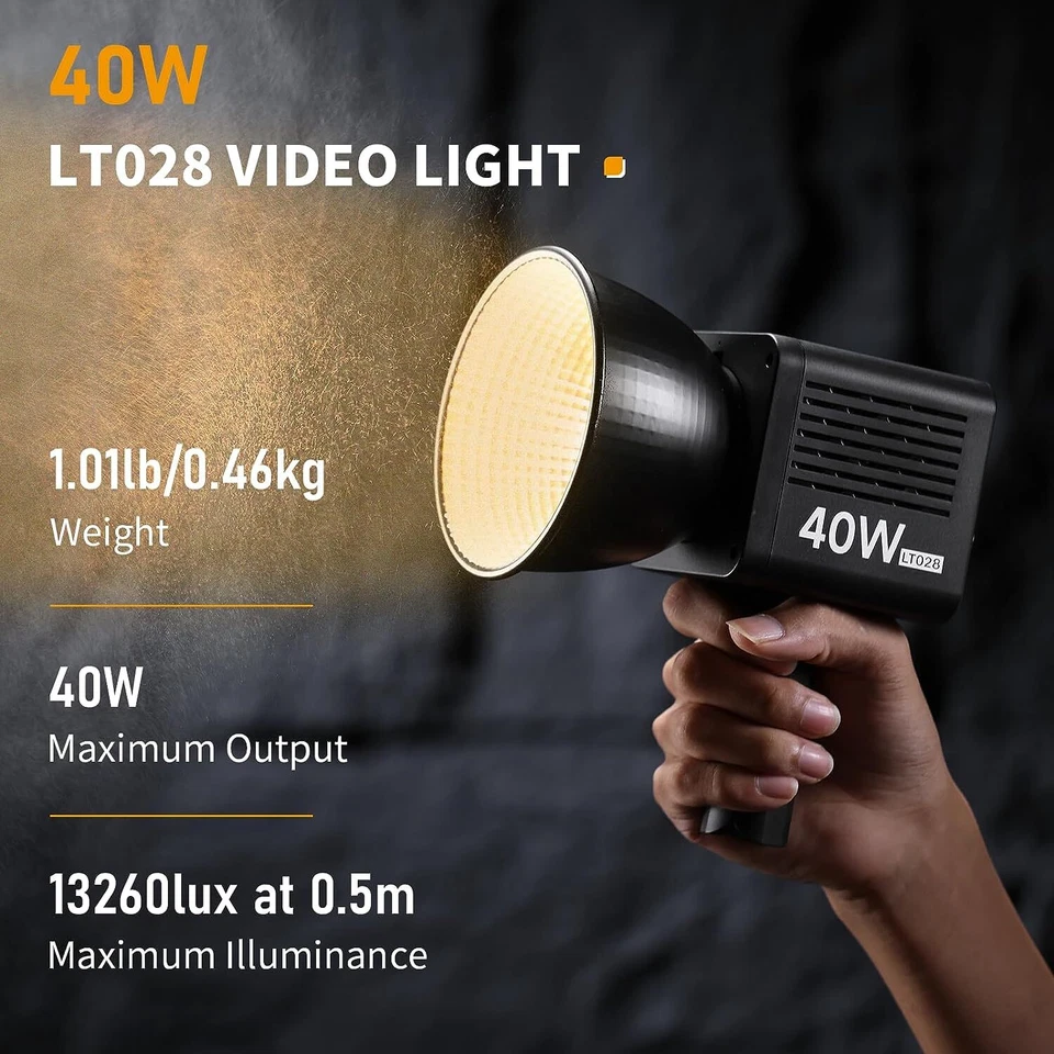 Ulanzi LT028 40W COB LED Video Light Bi-Color 2500K-6500K Photography Lighting - Image 3 of 4