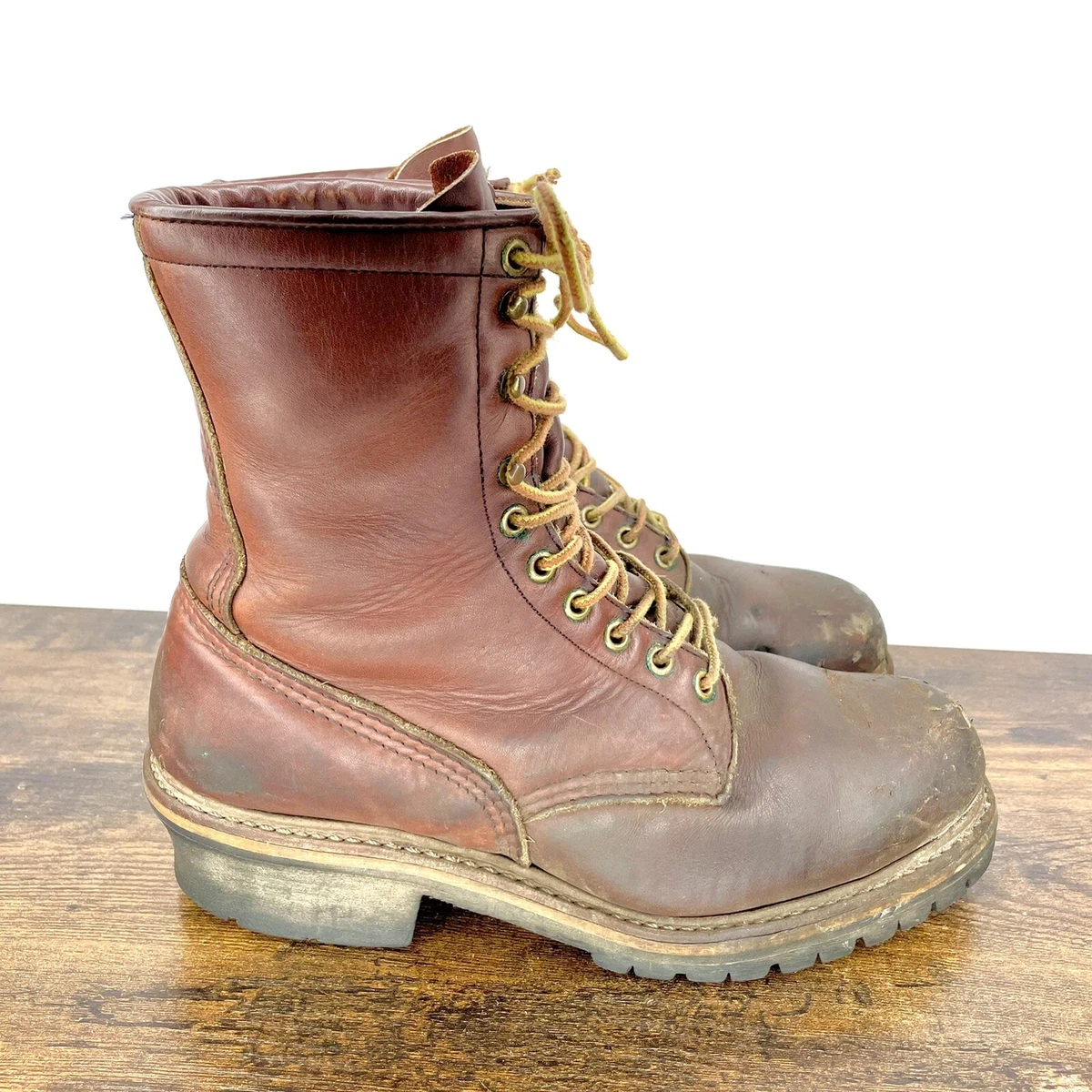 Red Wing 4473 Men's Brown Boots ANSI Z41 PT99 MI/75 C/75 Steel Toe Oil Sz 9