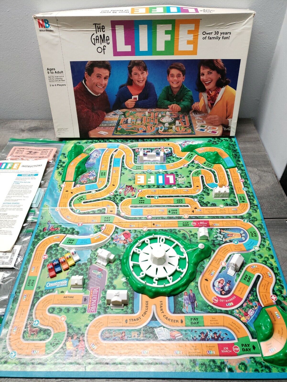 The Game Of Life Board Game 1991 Milton Bradley Complete