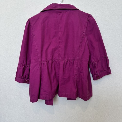 Ann Taylor 3/4 Blazer Magenta Medium with floral lining - Picture 4 of 9
