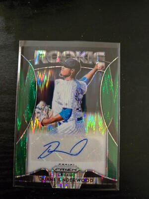Duane Underwood 2019 Panini Prizm Green Shimmer Rookie RC Autograph Auto #D /5