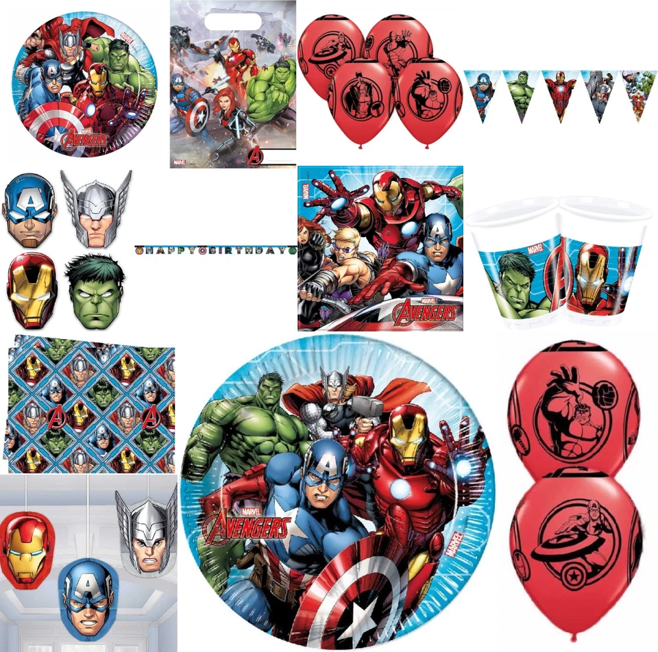 Vajilla Marvel VENGADORES Suministros de fiesta Cumpleaños Vengadores Fiesta Decoraciones Foto 2 de 2
