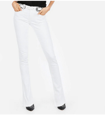 NWOT EXPRESS WHITE SKYSCRAPER MID RISE STRETCH JEANS sz 0S | eBay