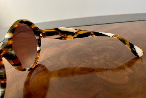 GUCCI Oversized 54MM Round Striped Havana With Red Gradient Lens Sunglasses $390 - Picture 11 of 13