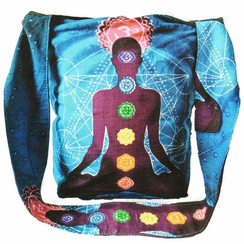 Yoga Pilates Tote Shoulder Bag Chakra Meditation Turquoise - Picture 3 of 3
