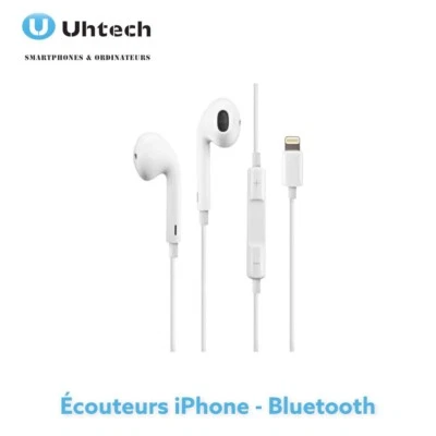 Écouteurs iPhone 7 8 Plus X XR 12 Casque Micro Contrôle volume Bluetooth - Vrac
