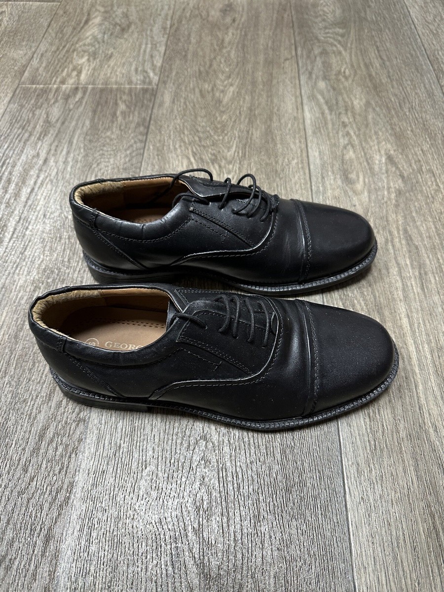 George Oliver Meens Smart Black Leather Brogues Shoes UK Size