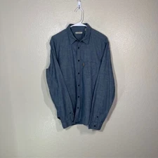 Burberry Brit Shirt Mens Large Chambray Button Up Long Sleeve Pocket Casual