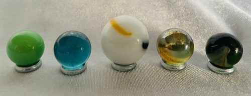 Toy Colour Glass Marbles maybe Sunburst Confetti Agate Cats Eye Transparent - Picture 3 of 9