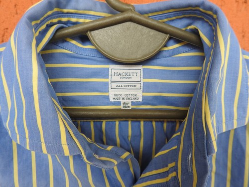 HACKETT London Sriped Cufflink Dress Shirt Long Sleeve Button-Up 15.5 M/L - Picture 5 of 7