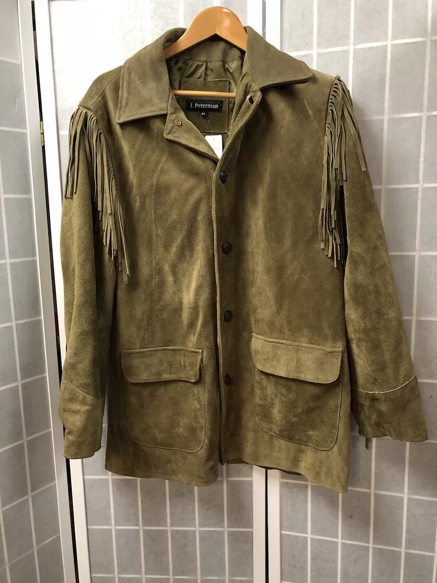 J. Peterman FRONTIERMAN, Men, Jacket,Tan,Suede Leather, Western