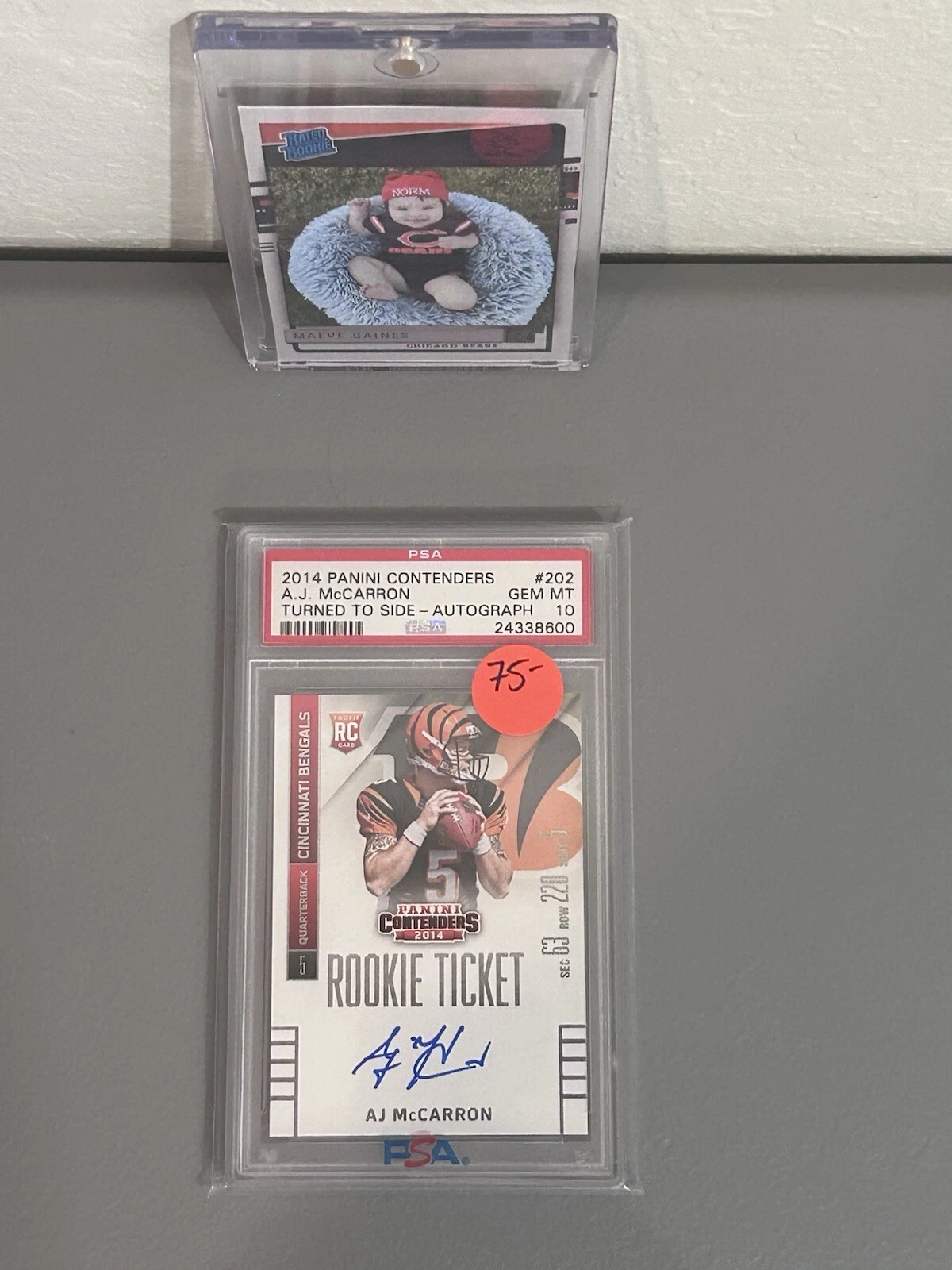 AJ McCarron Panini Contenders #202 Partially Turned-Autograph