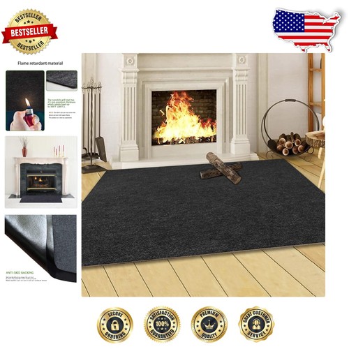 36" x 72" Flame Resistant Hearth Pad - Heavy Duty Non-Skid Protection Rug
