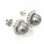 thumbnail 1  - Diamond Pearl Earrings Saltwater Cultured Studs 18ct White Gold Baguette Round