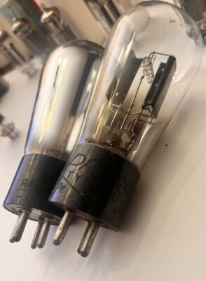 PAIR 80 280 Rare RCA Philco Engraved BIG Balloon Globes  Full Wave Rectifiers
