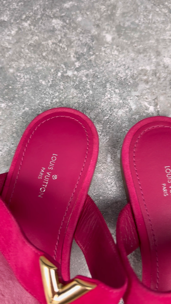 LOUIS VUITTON Bahiana Sandal Flat Pink Suede 8 US or 38 EUR | eBay