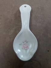 Pfaltzgraff Tea Rose Spoon Rest/Holder For Stovetop Use Or Hanging Decor 9"
