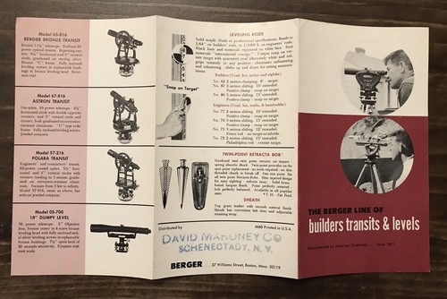 Vtg Berger Builders Transit Level Hardware Store Sales Brochure Advertising - Picture 5 of 5