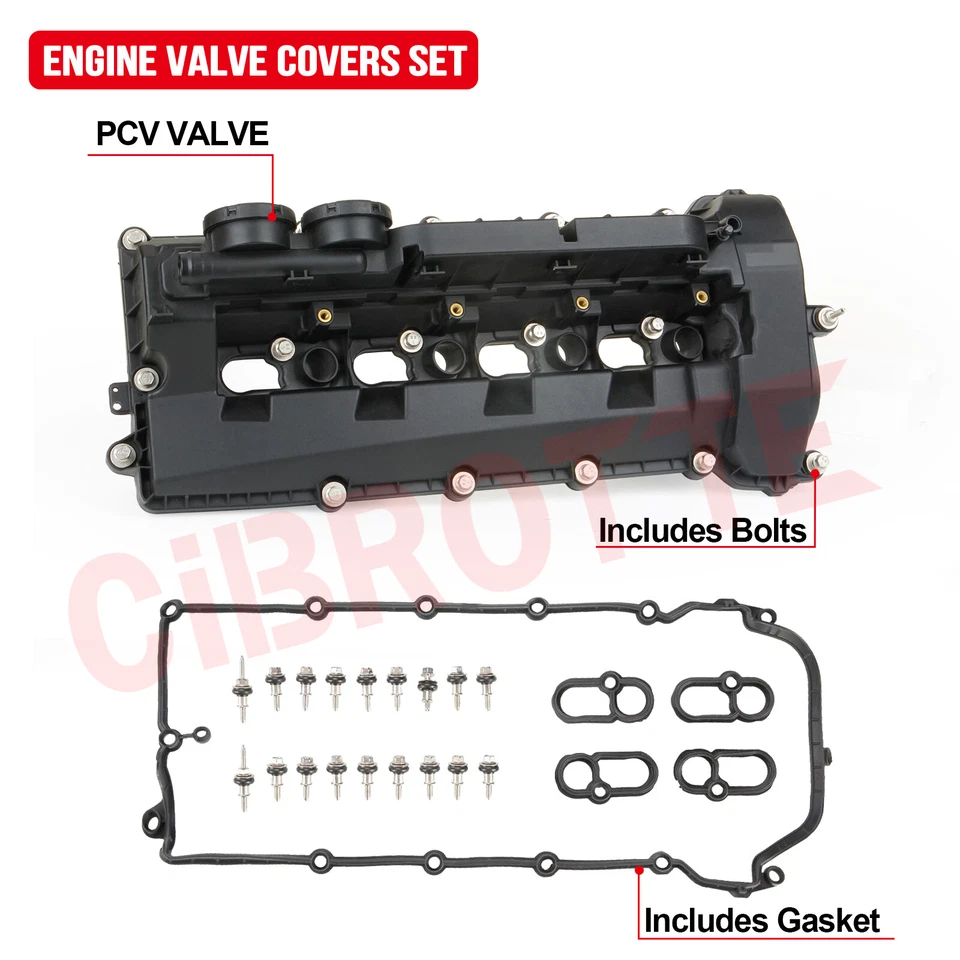 2PCS Valve Covers w/ Gasket for 2010-2017 Land Rover Range Rover Sport LR4 5.0L - Image 4 of 4