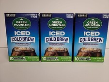 3 BOXES Green Mountain Iced Cold Brew Almond Vanilla Keurig K Cup