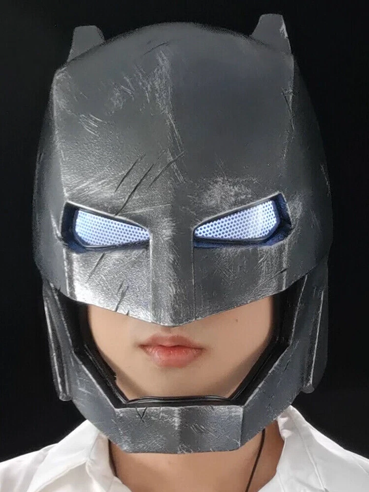 DC Batman Heavy Armor Helmet LED Mask 1:1 Wearable FRP Halloween Cosplay Prop - Image 2 of 4