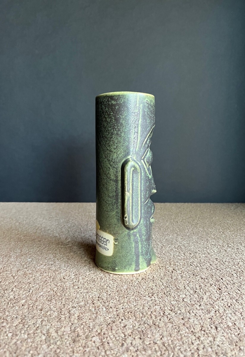 Vintage Tiki Mug Mark Thomas Outrigger Cannery Row Monterey Green
