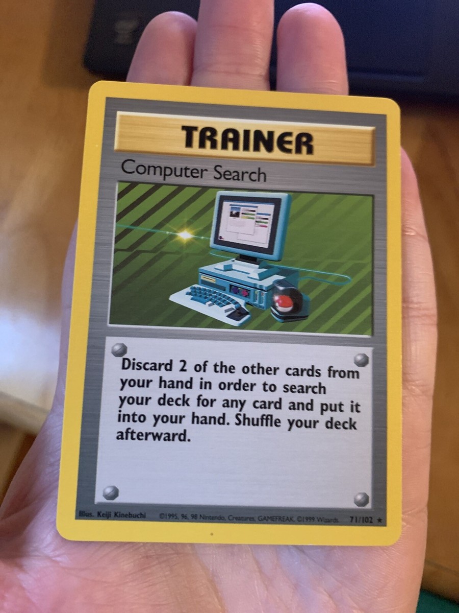 Computer Search Rare Trainer Pokemon Card Base Set Unlimited English 71/102