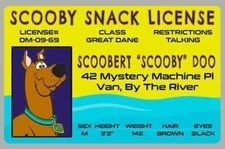 Scooby Doo Laminated Snack License Trading Card, Free Shipping in U.S. !!!