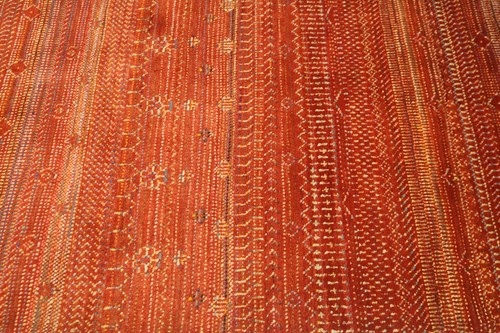 3x5 Feet Brick Red Afghan Hand Made Gabbeh Striped Natural Dye Soft Wool Rug - Picture 5 of 12