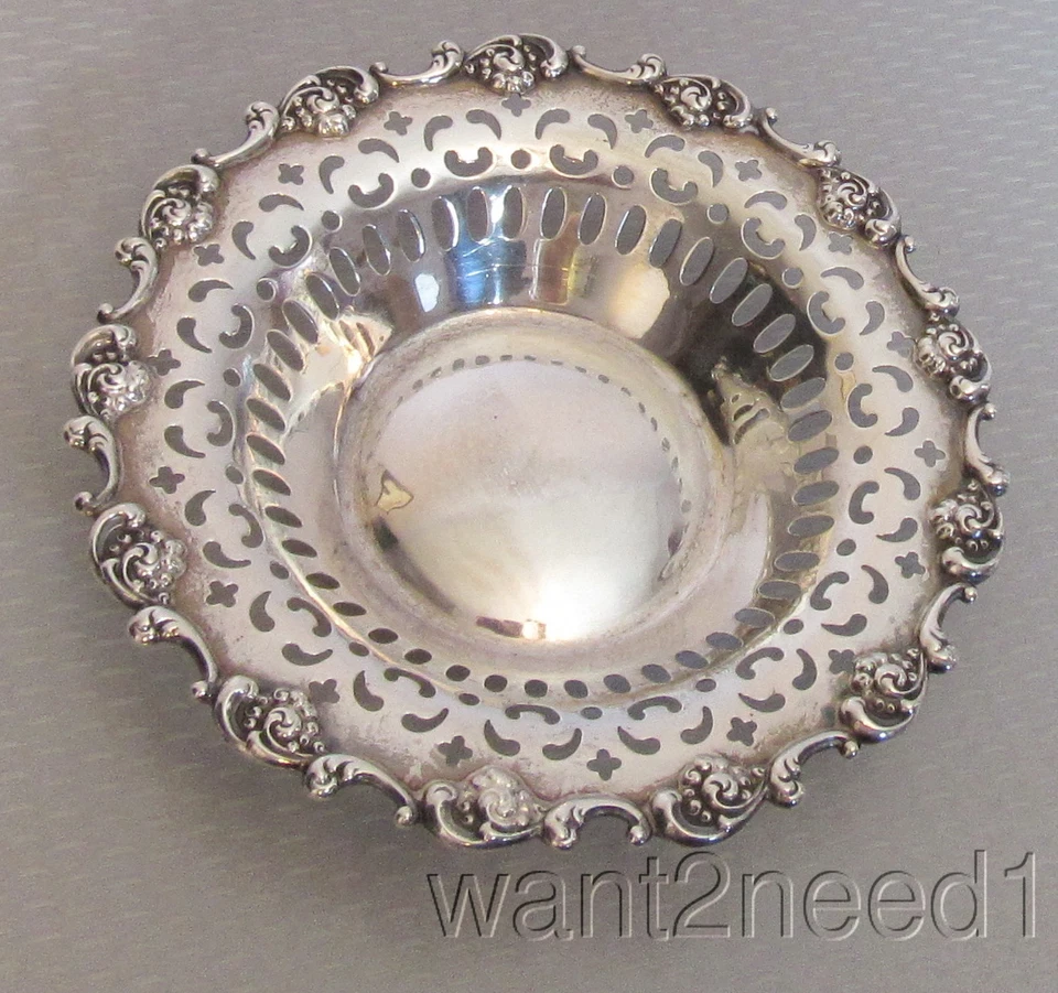Towle Sterling Silver Debussy Reticulated Ruffled Bowl Trinket Candy Dish 5.5" - Image 4 of 4