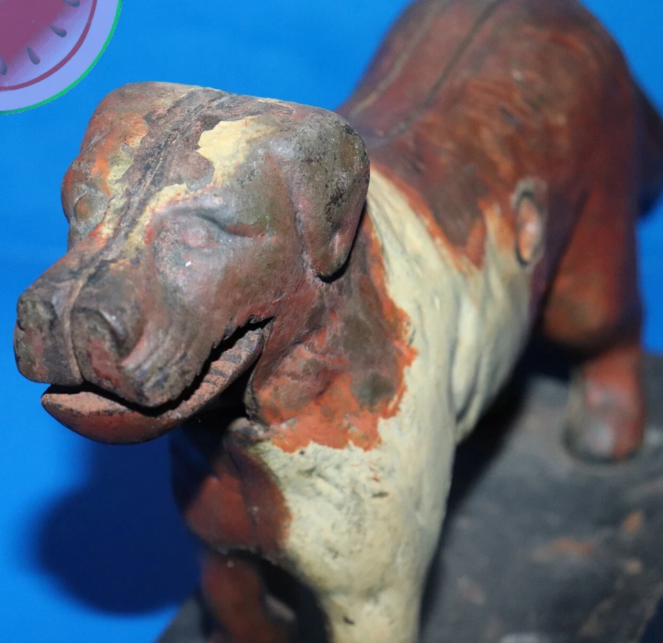 St Bernard 11” Cast Iron LARGE Dog Nutcracker Brown White Antique Vintage 100+ - Image 4 of 4