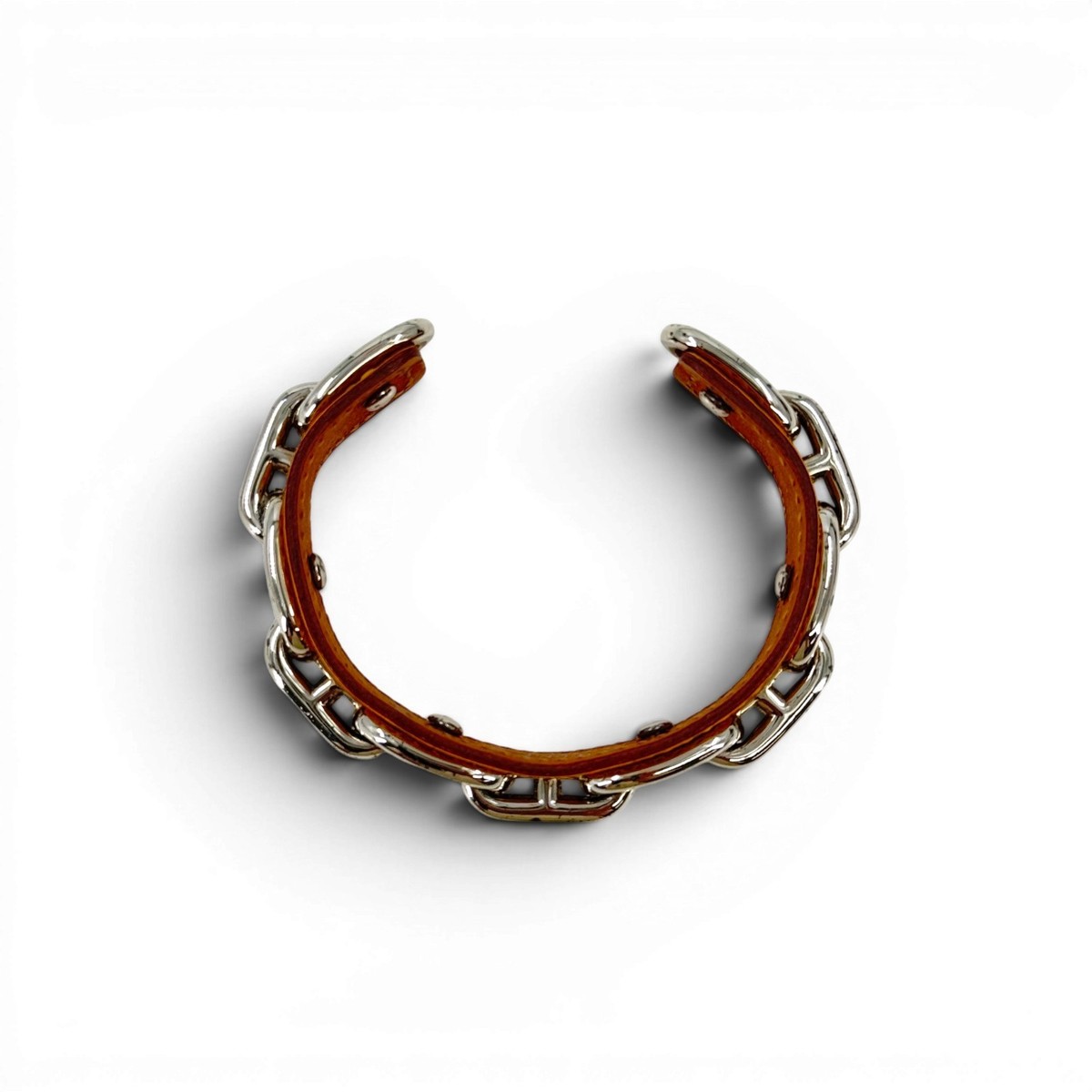 エルメスHERMESレザーリストバンド Auth HERMES Chaine D`Ancre Leather Bracelet Bangle KD051 | eBay