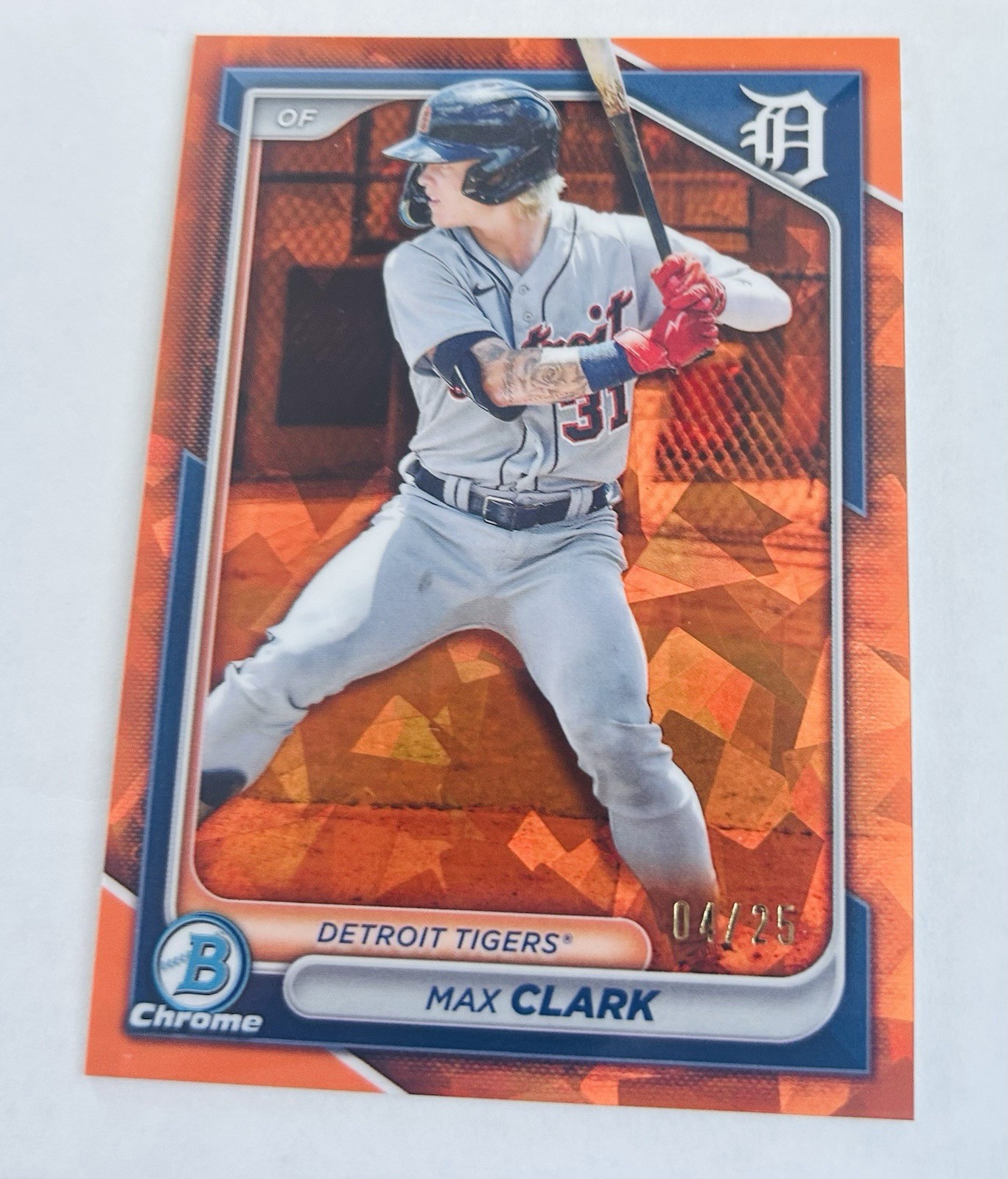 2024 Bowman Draft Max Clark Orange Sapphire /25 #BDC-104