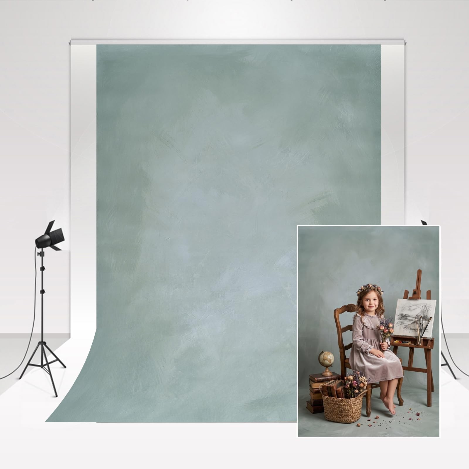 Telone Fondo Verde Chiaro Kate Photo Studio 1.5x2.2m Texture Artistica