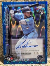 2025 Topps Chrome Series Baseball - /150 Blue Rookie Auto #CRDA-LJ - LEO JIMENEZ