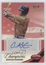 2013 Panini USA Baseball Champions Mirror Red 47/49 Austin Cousino #5 Auto hv1
