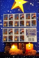 USPS Forever USA Holiday Windows Sheet of 20 Authentic Postage Stamps Christmas