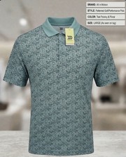 All In Motion Men's Acqua Size Large Green Textured Polo Shirt