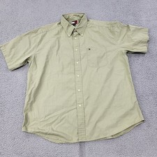 Tommy Hilfiger Shirt Mens XL Green Pocket Button Down