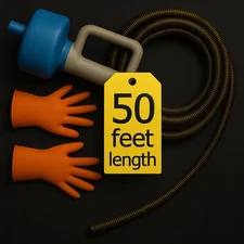 50 FT Drain Snake Hair Drain Clog Remover, Toilet Clogged Cleaner Tools, Unclog