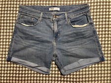 Levi's Women's Mid Length Shorts Size 12 - W31 Zip Fly Mid Rise Blue Denim