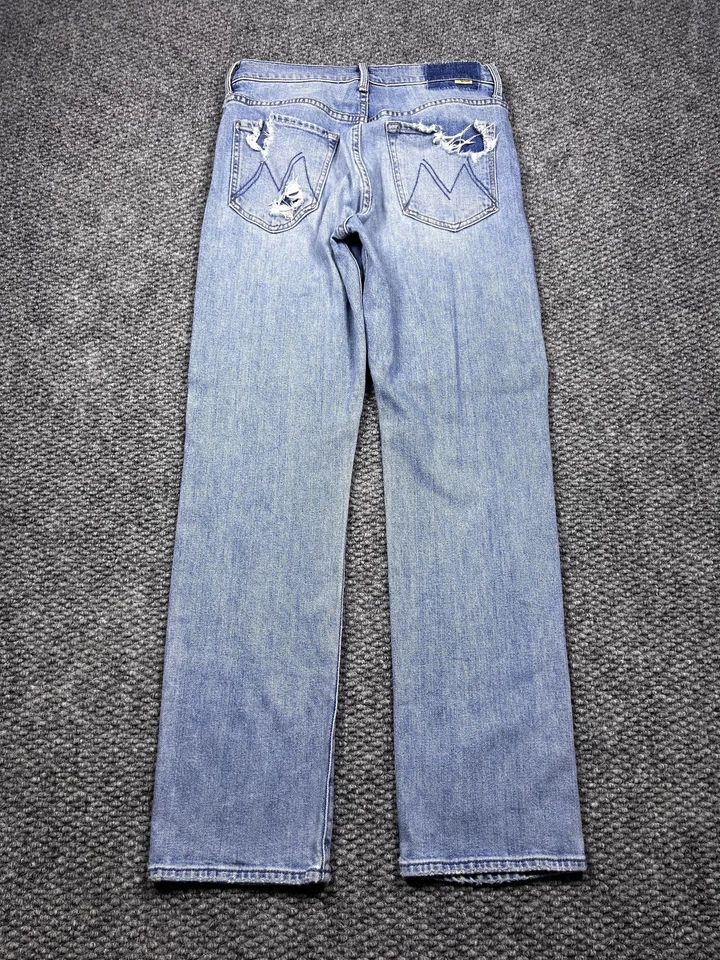 Mother Jeans Womens 27 Light Wash High Waisted Hiker Hover Distressed USA - Image 4 of 4