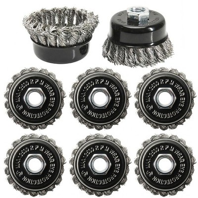 8 Pack 3 Inch Stainless Steel Wire Wheel Cup Brush for Angle Grinder, Twist Knot