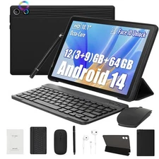 10.1" Android 14 Octa-Core Tablet 12GB+64GB With Keyboard/Mouse Touchscreen