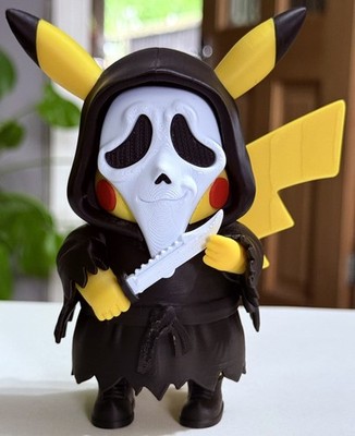 Pikachu Scream Ghostface 3D gedruckt Cosplay Figur Ghost Anime Horror Goth Alt
