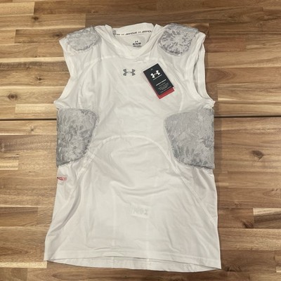 Under Armour Game Day 5-Pad McDavid Hex Padded Football Shirt Size XL WHITE