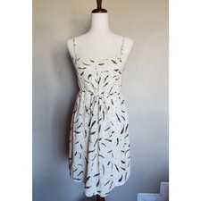 Old Navy Spaghetti Strap Fit & Flare Dress Feathers Lined Boho Beach SZ Medium