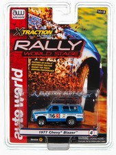 SC393A4 Auto World Xtraction 1977 Chevrolet Blazer Blue, White HO Slot Car