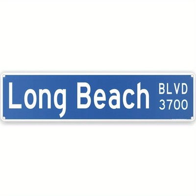 Los Angeles Street Sign Long Beach Boulevard Aluminum 18x4 Funny Decor