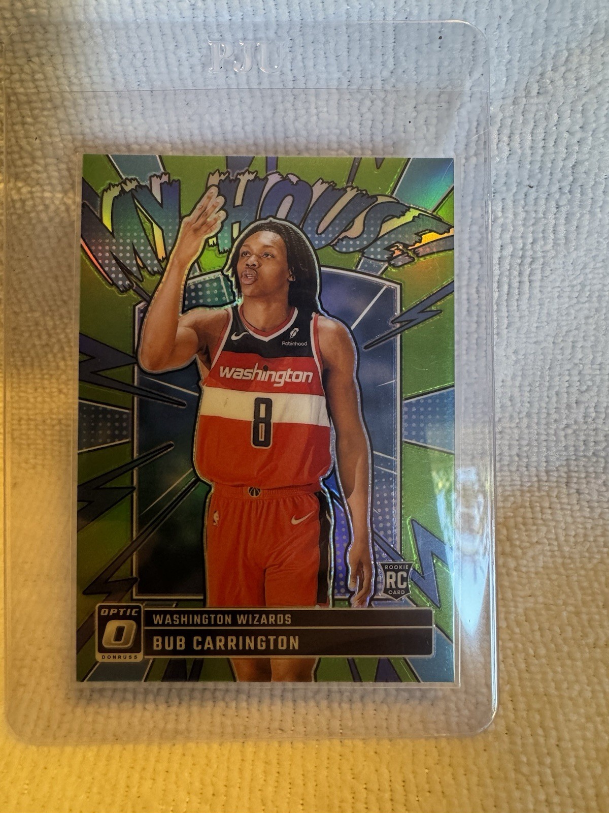 2024-25 Optic Bub Carrington RC My House #8 Lime Green 092/199 Wizards Rookie